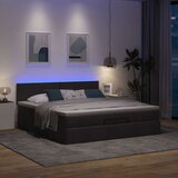  Otomanski okvir kreveta s madracima crni 200x200cm od tkanine | shoptok.hr