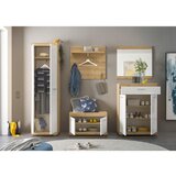 CARRYHOME garderobna omara hrast artisan, bela, visoki sijaj | Shoptok.si
