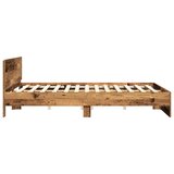  posteljni okvir z vzglavjem, inženirski les, starolesna, 185×203×70 cm | Shoptok.si