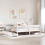 vidaXL Posteljni okvir brez vzmetnice bel 180x200 cm trdna borovina Cene