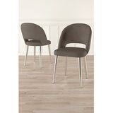 Hanah home set trpezarijskih stolica Pane 2 kom, kapućino tkanina Babyface, hromirane metalne noge | Eponuda.com