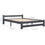  Posteljni okvir temno siv iz trdne borovine 140x200 cm, (20645276) | Shoptok.si