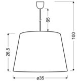 Lesnina XXXL VISEČA NIHALNA SVETILKA Platino 35/35/100 cm E27 | Shoptok.si