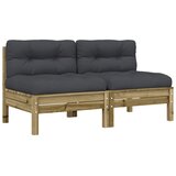  The Living Store Vrtni kavč brez naslonjal z blazinami 2 kosa impreg. borovina - Vrtni Kavč, (21447798) | Shoptok.si