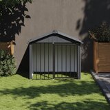 vidaXL Pasja uta s streho črna 117x103x102 cm pocinkano jeklo | Shoptok.si