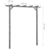  Vrtna pergola siva 200 x 40 x 205 cm od impregnirane borovine | shoptok.hr
