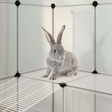 vidaXL Ograda za male živali prozorna 143x107x93 cm PP in jeklo | Shoptok.si