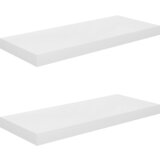 Maison Chic 2 kosi Lebdeče Stenske Police - Viseče police sijaj bele 60x23,5x3,8 cm MDF, (21758703) Cene