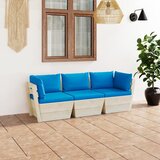 The Living Store Vrtni kavč trosed iz palet z blazinami smrekovina - Kavč Iz Palet, (21422118) Cene