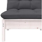  Srednja vrtna sofa s jastucima bijela od masivne borovine | shoptok.hr