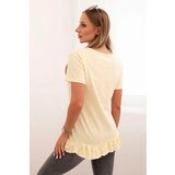 Kesi Women's blouse with a frill at the bottom yellow | Shoptok.si