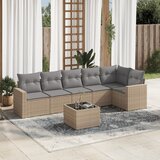  7-dijelni set vrtnih sofa od poliratana s jastucima bež | shoptok.hr