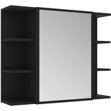 Maison Chic Kopalniška omarica - Kopalniški kabinet z ogledalom črna 80x20,5x64cm inženirski les, (21794384) Cene