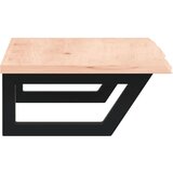  Zidna polica za umivaonik od čelika i masivne hrastovine Smeđa 80 x 40 x 2 cm | shoptok.hr
