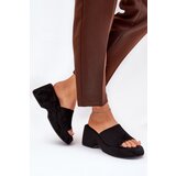 Boto Eco Suede Women's Slippers On Platform And Wedge Black Afisal | Shoptok.si