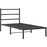  The Living Store Kovinski posteljni okvir z vzglavjem črn 90x200 cm - Posteljni Okvir, (21447518) | Shoptok.si
