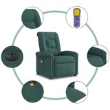  Električni masažni naslonjač od tkanine tamnozeleni | shoptok.hr