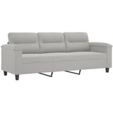  4-dijelni set sofa s jastucima svjetlosivi od mikrovlakana | shoptok.hr