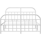  Metalni okvir kreveta uzglavlje i podnožje bijeli 150 x 200 cm | shoptok.hr
