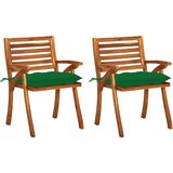 Maison Chic Vrtni jedilni stoli - Stol za vrt z blazinami 2 kosa trden akacijev les JS403, (21878106) | Shoptok.si