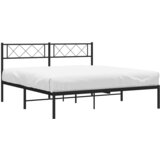  Metalni okvir za krevet s uzglavljem crni 150x200 cm | shoptok.hr