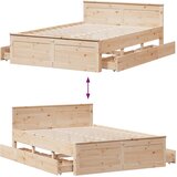 Okvir kreveta bez madraca s uzglavljem 160 x 200 cm od borovine | shoptok.hr
