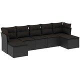 vidaXL 7-dijelni set vrtnih sofa od poliratana s jastucima crni | shoptok.hr