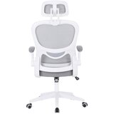 CARRYHOME pisarniški stol kovina, umetna masa, tekstil siva, bela | Shoptok.si