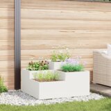 vidaXL vrtni sadilnik 100x100x48 cm bela jeklo u