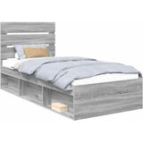  Krevetna konstrukcija s uzglavljem Siva Sonoma 90 x 190 cm | shoptok.hr