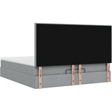 vidaXL Otomanski posteljni okvir z vzmetnico siv 160x200 cm blago | Shoptok.si