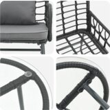 vidaXL Vrtni set za objed 3 pcs Crna, Antracit 35 x 35 x 45 cm | shoptok.hr