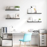  Plutajuće zidne police 4 kom sjajne sive 80 x 23,5 x 3,8 cm MDF | shoptok.hr
