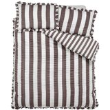 Catherine Lansfield Temno rjava posteljnina za zakonsko posteljo 220x230 cm Seersucker Frill Stripe – Cene