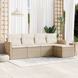  5-dijelni vrtni set sofa s jastucima bež od poliratana Cijene