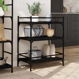  Kuhinjska kolica crna 65 x 40 x 86,5 cm od konstruiranog drva | Eponuda.com