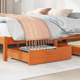 vidaXL Predal za posteljo 2 kosa rjava 75x55x16 cm trdna borovina | Shoptok.si