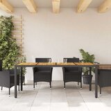  Vrtni stol s pločom od drva bagrema crni 190x90x75cm poliratana | shoptok.hr