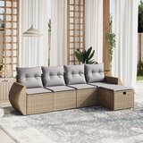 vidaXL 5-dijelni set vrtnih sofa s jastucima bež od poliratana Cijene