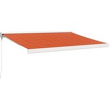 vidaXL Zložljiva tenda oranžna in rjava 3,5x2,5 m blago in aluminij | Shoptok.si