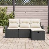  Sjedeća garnitura za vrt 4 kom. Crna poliratan 179 x 117 x 85 cm | shoptok.hr