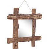  Ogledalo od cjepanica prirodno 50 x 50 cm reciklirana tikovina | shoptok.hr
