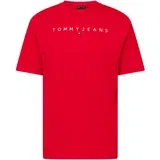 Tommy Jeans Majica crvena / crna / bijela