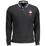 US POLO MEN'S LONG SLEEVED POLO BLACK