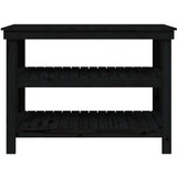  Delovna miza črna 110,5x50x80 cm trdna borovina, (20751391) | Shoptok.si