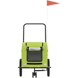 vidaXL Prikolica za bicikl za ljubimce zelena od tkanine i željeza | shoptok.hr
