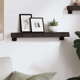  Stenska polica temno rjava 60x10x6 cm trdna hrastovina | Shoptok.si