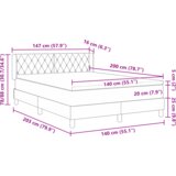 vidaXL Krevet sa uzglavljem i madracem Svjetlosiva 140x200 cm Baršun | shoptok.hr