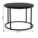 Kondela Klubska miza, marmorno črna/kovinsko črna, GAGIN | Shoptok.si