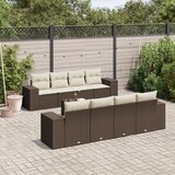 Maison Chic Seti vrtnega pohištva - Vrtna garnitura - Vrtni pohištvo set 9-delna z blazinami rjava poli ratan, (21798233) | Shoptok.si